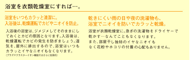 浴室を衣類乾燥室にすれば・・・。