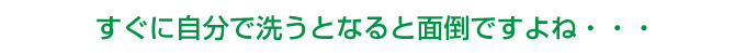 すぐに自分で洗うとなると面倒ですよね・・・